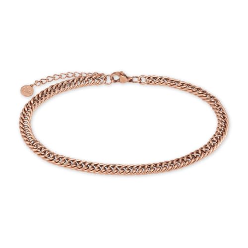 GD GOOD.designs Tornozeleira feminina em ouro, prata ou rosa - tornozeleira impermeável ajustável (22-27 cm) I jóias de tornozelo de aço inoxidável para mulheres