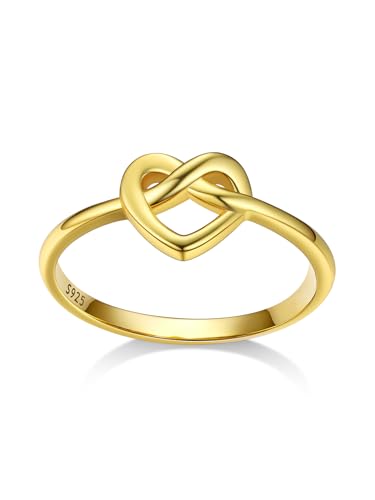 Bestyle Anéis mulher prata de lei 925 anel nó celta anel irlandês claddagh anéis de noivado tamanho 6,75 - 27,5