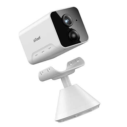 ieGeek Câmara de vigilância WiFi interior sem cabos, 1080P bateria de câmara 2400 mAh (120 dias), deteção de movimento humano PIR, visão noturna infravermelha, áudio de 2 vias, cartão de memória /