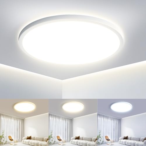 OTREN Plafon LED redondo Downlight painel de superfície, candeeiro de teto moderno 3000 K - 6500 K IP44 ultra fina luz LED para quarto casa de banho cozinha corredor sala de jantar sala Ø 30 cm