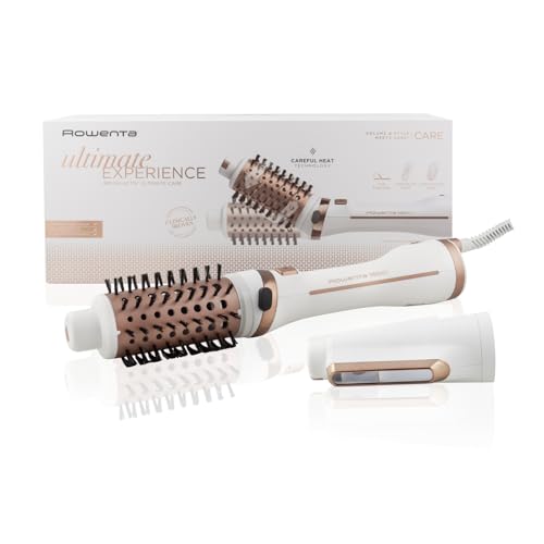 Rowenta Brush Activ Ultimate Care - Escova de ar quente rotativa com 3 velocidades, tecnologia de calor controlado, revestimento de cerâmica e gerador de íões, secagem e moldagem, CF9720