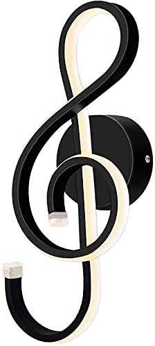 KAWELL Candeeiro de parede criativo moderno LED luz de parede interior candeeiro LED de 22 W minimalista liga de alumínio de decoração de arte para quarto, sala de estar, café, corredor, 4500 K preto
