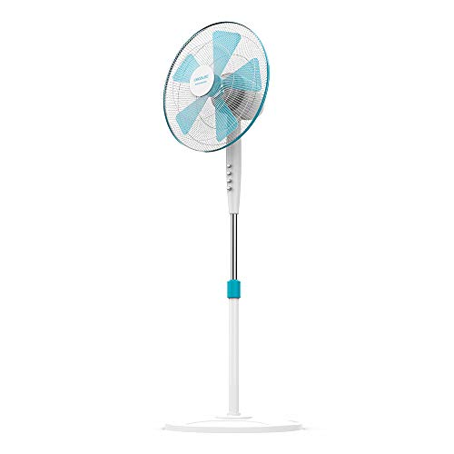 Cecotec Ventoinha de pé EnergySilence 500. 40 W, 5 pás de 40 cm de diâmetro, oscilante, 3 velocidades, altura ajustável de 110 a 130 cm, motor de cobre, design em branco