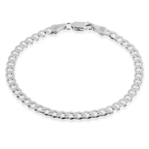 Quadri - Pulseira elegante com corrente modelo cubana com diamante para homem/mulher de prata 925 - largura 5 mm - comprimento 18 | 19 | 20,30 | 21,60 | 23 | cm - certificado Made in Italy