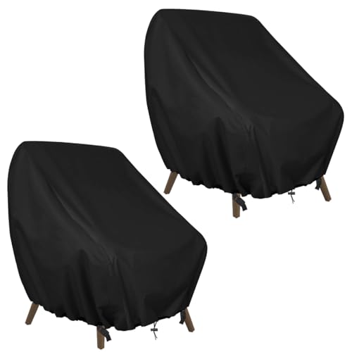 GARPROVM Capa protetora para cadeiras de jardim, 2 peças, 89 x 97 x 74 cm, capa para poltrona, resistente às intempéries, tecido Oxford, móveis de jardim, lona para cadeiras de varanda, poltronas