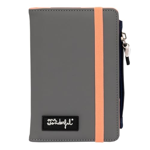 Mr. Wonderful - Passport Holder Grey - Destination: The World - Capa de passaporte - feita em poliéster - porta-documentos de viagem, multicolorido, Clássico