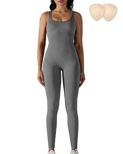Merlvida Macacão desportivo mulher sem costura Jumpsuit sexy macacão ajustado elástico body overol macacões de uma só peça roupa desportiva ginásio fitness ioga