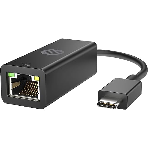 HP Adaptador de rede USB-C para RJ45 com LED de estado (Windows 10, Windows 11) preto