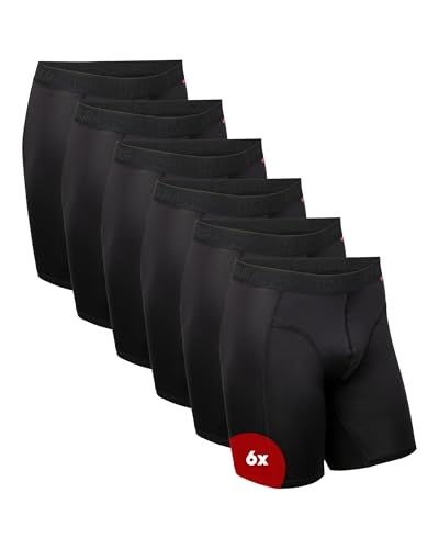 DANISH ENDURANCE Cuecas desportivas homem boxer, justas e respiráveis, conjunto de 6 - roupa desportiva para homem, roupa interior
