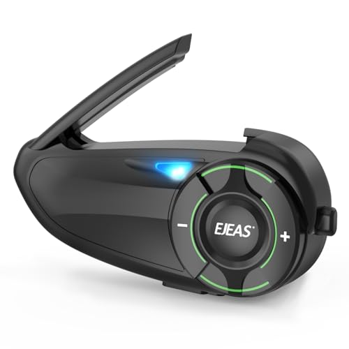 EJEAS Q8 Intercomunicador de malha para capacete de motocicleta, auricular Bluetooth para motocicleta, intercomunicador para 6 pessoas simultaneamente, bateria de 800 mah (Q8-1)