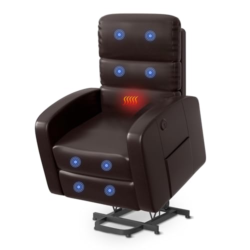 FLEXISPOT Poltrona de massagem Relax com função de reclinação elétrica, fresca ao toque, fácil de limpar, pronta para o verão, funções de massagem e terapia, sofá/poltrona reclinável(XL3 - castanho)