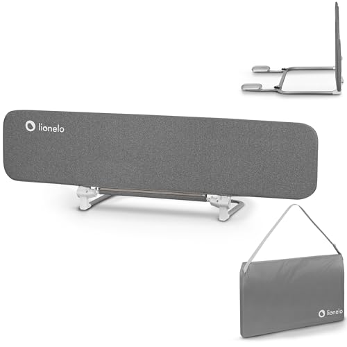 lionelo Lora XL Barreira portátil para cama de bebé, 45 x 150 cm, inclinação ajustável até 180°, barreira dobrável para cama de bebé, mecanismo de bloqueio StandSafe, dispositivo anti-viragem