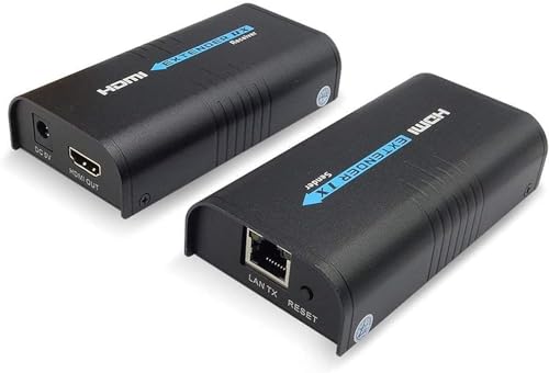 AGPTEK LKV373A 1080P Extensor HDMI 365 pés/120 M através de uma única Cat5/Cat6/Cat7 Red Ethernet e LAN Router/interruptor para HD STB, DVD, PS3, etc. suporta TCP/IP por Ethernet