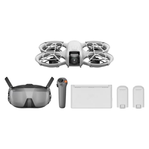 DJI Pack Neo Motion Voe mais, drone mini com câmara 4K UHD para adultos, 135 g drone que voa seguindo-o, descola à mão, rastreamento de objetivos via IA, com RC Motion 3 e 3 baterias