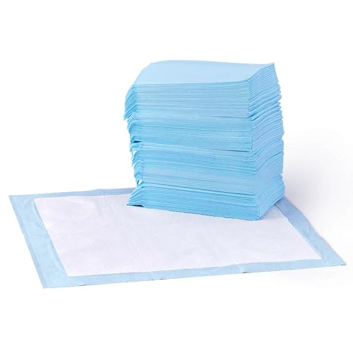 Amazon Basics Almofadas de treino para cães e cachorros, design de 5 camadas à prova de fugas com superfície de secagem rápida, regular, 50 unidades, azul