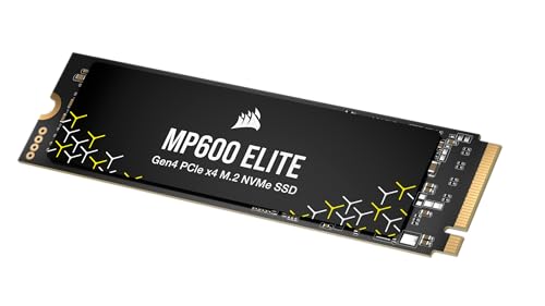 Corsair MP600 Elite SSD NVMe M.2 PCIe Gen4 x4 de 2 TB - M.2 2280, leitura sequencial de até 7.000 MB/s, NAND 3D TLC de alta densidade, preto