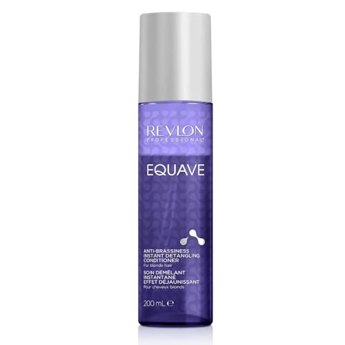 REVLON PROFESSIONAL Equave Condicionador profissional bifásico desembaraçante para cabelos loiros, cinzentos ou coloridos, sem enxaguar, neutraliza tons amarelos não desejados, 200 ml