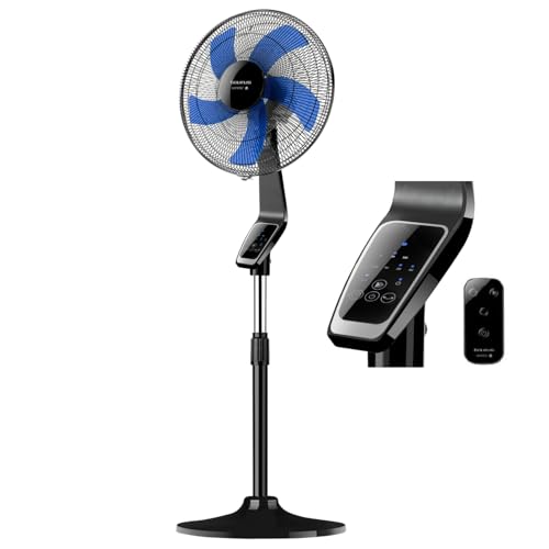 Taurus - Ventoinha Boreal 16CR digital 50 W, 3 velocidades, diâmetro 40 cm, altura, oscilação e inclinação reguláveis, Auto off, comando e painel de controlo digital, base antiderrapante, silencioso