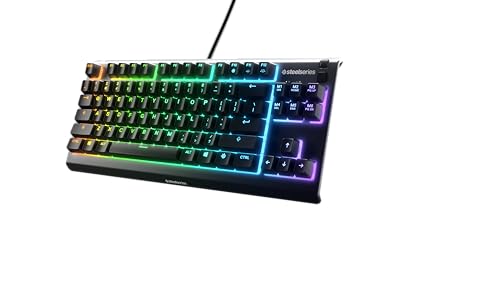 SteelSeries Apex 3 TKL - Teclado Gaming - fator formato compacto TKL de desporto, iluminação RGB de 8 zonas - teclado americano (QWERTY)