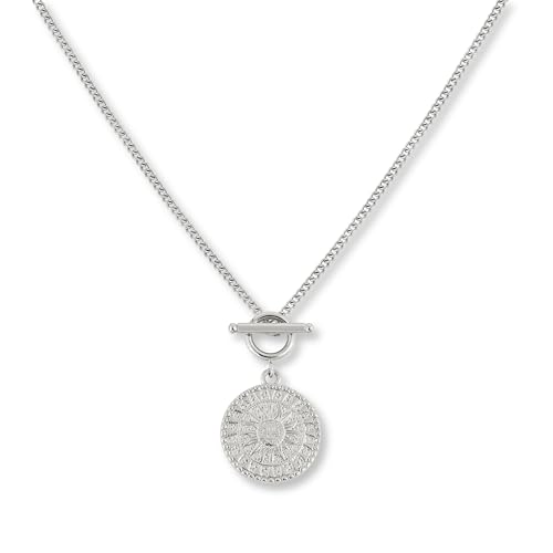 GD GOOD.DESIGNS Colar Soleil Colar para mulher resistente à água com pendente de sol em aço inoxidável 316 L em ouro de 18 K, ouro rosa e prata, ajustável (45 cm - 50 cm)