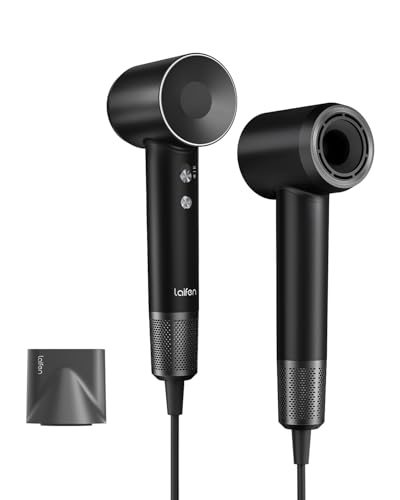 Laifen Swift Secador de cabelo 200 M iões motor sem escovas de 110 000 RPM secagem rápida controlo inteligente de temperatura com magnético baixo ruído viagem casa encaracolado liso (preto)