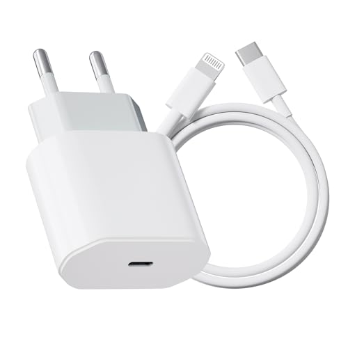 Carregador iPhone carregamento rápido, 1 m iPhone cabo e 20 W USB C tomada, carregador iPhone com cabo iPhone carregamento rápido para iPhone 14/14 Plus/ 14 Pro/ 14 Pro MAX/ 13/12/ 11/ X, Pad