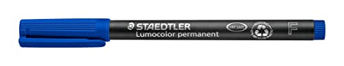 STAEDTLER Lumocolor 318-3 Marcadores de ponta fina de cor azul, caixa com 10 unidades