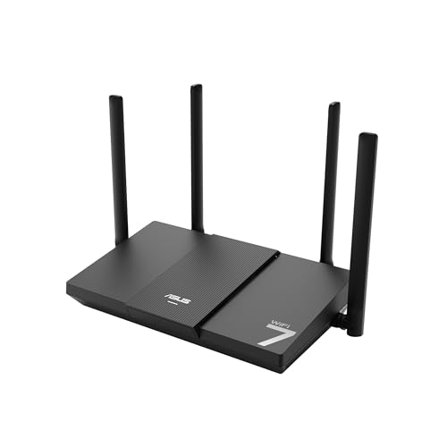 ASUS RT-BE50 Router Extensível Inteligente AiMesh WiFi 7 (802,11be) de banda dupla, 3600 Mbps, porta 2,5 G, até 3 SSID para dispositivos IoT, controlos parentais e VPN