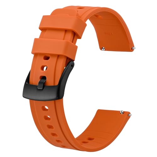 BISONSTRAP Flexível correia de silicone 18 mm 20 mm 22 mm 24 mm, correia de relógio borracha de libertação rápida para homem e mulher