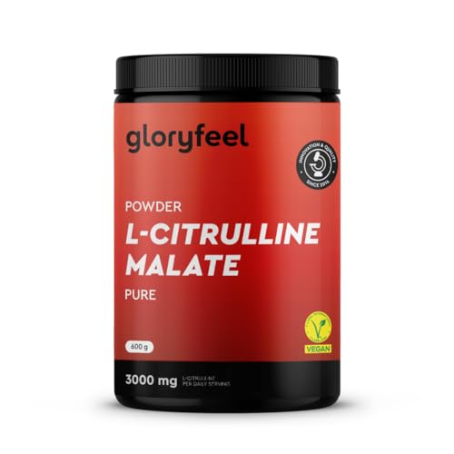 L-Citrulina Malato 2:1 em pó 600 g, aminoácido pré-workout de alta dose, 4800 mg L Citrulina malato, ótima solubilidade e máxima pureza, testada em laboratório, vegana e sem aditivos