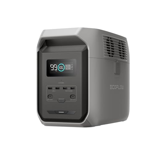 Estação de energia portátil EF ECOFLOW DELTA 3 1500, bateria LiFePO4 de 1536 Wh, recarga total em 1,5 horas, 1800 W (máximo 3600 W), gerador solar para casa, emergência, caravanas, exterior
