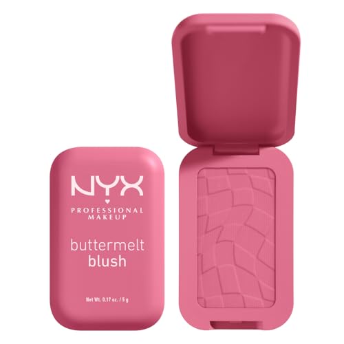 NYX PROFESSIONAL MAKEUP Rubor em pó Buttermelt, resistente ao desbotamento e à transferência, até 12 horas de uso de maquilhagem, fórmula vegana - For The Butta