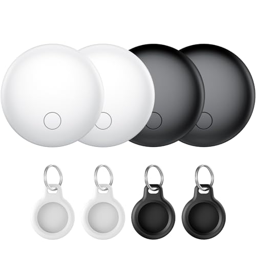 Localizador de objetos Bluetooth de 4 peças, Air Tracker Tag compatível com Apple pesquisar(apenas iOS), localizador para chaves, carteira, bagagem, mochila, bateria substituível, IP67 impermeável