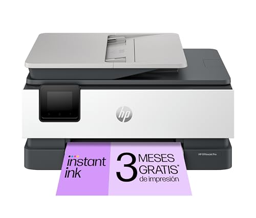 HP OfficeJet Pro 8122e, Impressora multifunções profissional de tinta A4 a cores, cópia, scanner, Mobile Fax, Wi-Fi, impressão frente e verso automática, impressão instantânea de 3 meses com HP+