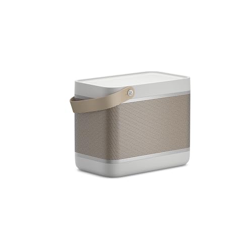 Bang & Olufsen Beolit 20 Altifalante Bluetooth potente sem fios portátil para uso doméstico e exteriores, com som de 360 graus e carregador sem fios Qi integrado para telemóvel Grey Mist