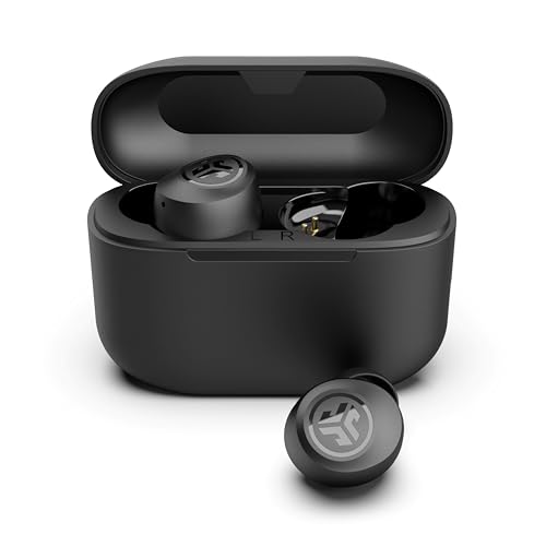 JLab Go Air Pop Auriculares sem fios Bluetooth, Wireless Earbuds 35 horas desempenho com caixa de carregamento - Auriculares Bluetooth sem fios com microfone, Dual Connect, App, preto meia-noite