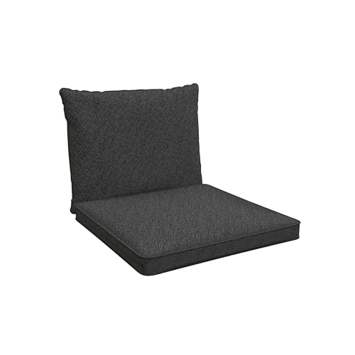 POKAR Conjunto de 2 almofadas para móveis de jardim exterior - assento 50 x 50 x 5 cm e encosto 50 x 40 x 15 cm, cadeira antracite lounge