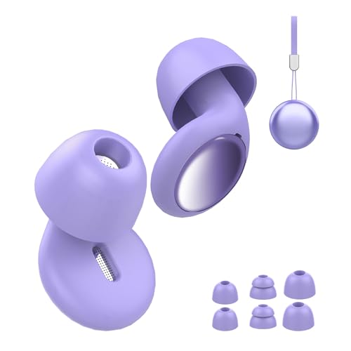 Tampões ouvidos ruído dormir, tampões ouvidos com cancelamento de ruído de 35 dB, Ear Plugs de silicone macio e flexível para dormir, roxo