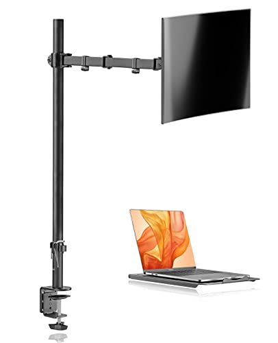 suptek Suporte para monitor, braço monitor com bandeja para computador portátil para 13 - 27 polegadas PC e até 17 polegadas portátil (80 cm de altura ajustável), VESA 75/100 m - MD6821TP004