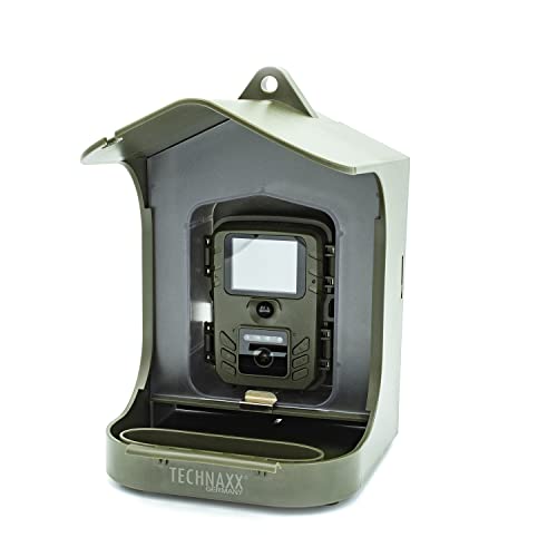 Technaxx Estação da câmara do alimentador do pássaro de Technaxx com convite pendurado, caixa de 150 g para alimentos e - resolução vídeo de FullHD - kit versátil de instalação TX-165