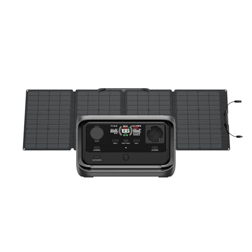 ECOFLOW RIVER 3 Plus - Estação de energia portátil e painel solar de 110 W, bateria LFP de 286 Wh, saída de até 1200 W, mais de 16 horas de tempo de funcionamento para eletrodomésticos de 100 W,