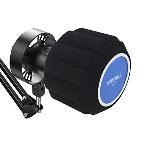 Micfuns MF2 - Filtro pop para microfone, corte lateral, microfones suspensos de 45 - 60 mm, SM7B, espuma absorvente de som que reduz o ruído e os reflexos