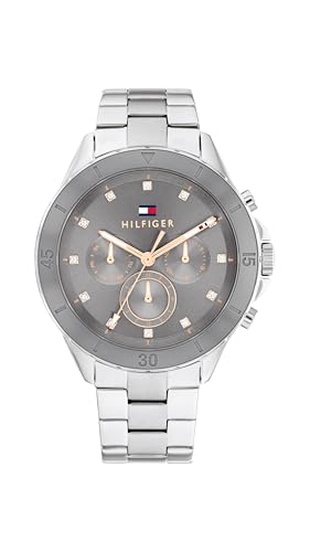 Tommy Hilfiger Reloj Analógico de Cuarzo multifunción para Mujer con Correas en Acero Inoxidable