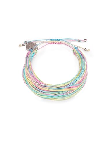 SINGULARU - Pack de 3 pulseiras pastel Rainbow - pulseira em aço com motivo fios cores pastel - comprimento ajustável e fecho nó correio, jóias para mulher, Prata, Sem Pedra Preciosa