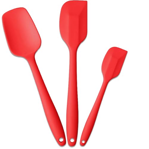 V-Kitpater Espátulas de silicone, cozinha, língua silicone anti-aderente não tóxico, resistente ao calor, adequada para máquina de lavar louça, utensílios de cozinha para cozinhar e levar ao forno, 3