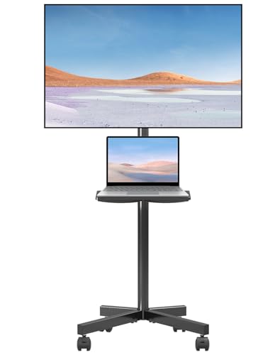 Suptek Suporte TV rodas, suporte para televisão de 21 a 60 polegadas LCD/LED/Plasma, até 35 kg, altura ajustável, inclinação +3/-12°, MAX Vesa 400 x 400 mm