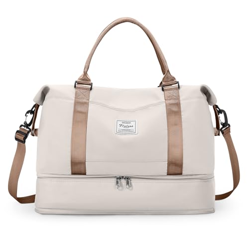 Bolsa de viagem para mulher, mala de desporto, mala de mão para bagagem, bolsa de ginásio impermeável, sacos de fim de semana para mulher, bolsa para hospital, bolsa de natação para praia, M10-bege