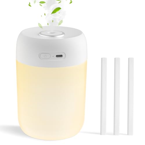 KISSLEAF Mini humidificador de ambiente 650 ml para quarto, quarto das crianças, plantas, 15H longa duração 28 dB silencioso humidificador bebé (luz quente)