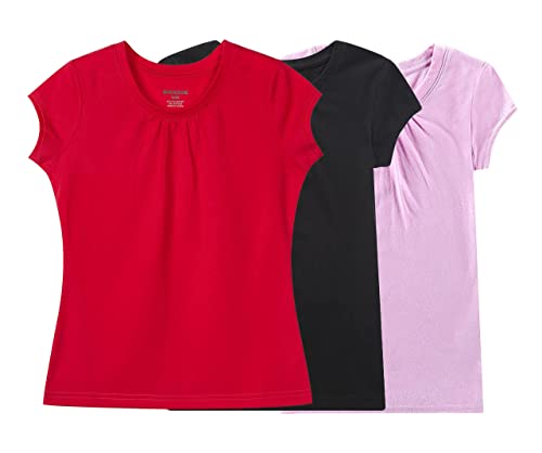 Bienzoe Menina uniforme escolar respirável secagem rápida manga curta t-shirt