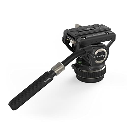 SMALLRIG Cabeça de vídeo fluída para tripé, com placa de libertação rápida para MFT e para dji RS 2 / RS 3 / RS 3 Pro, carga máxima até 10 kg / 22 lbs, para câmaras DSLR, DH10-4165